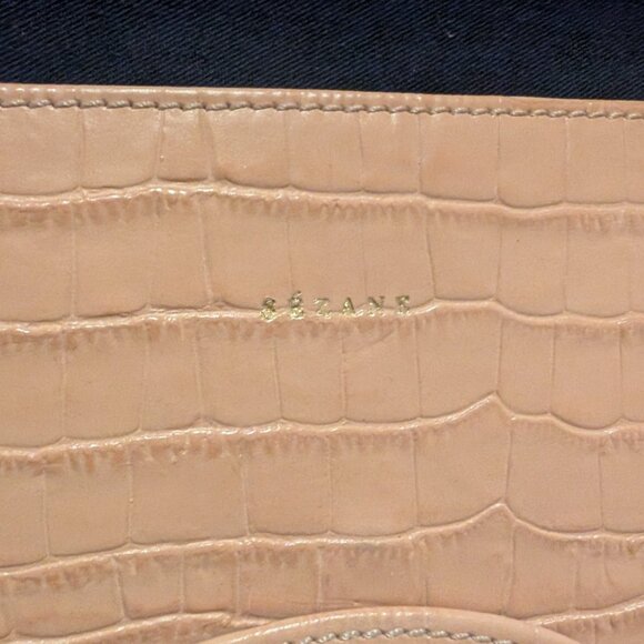 Sezane Pochette Violette Clutch - Croco Beige - Picture 4 of 8